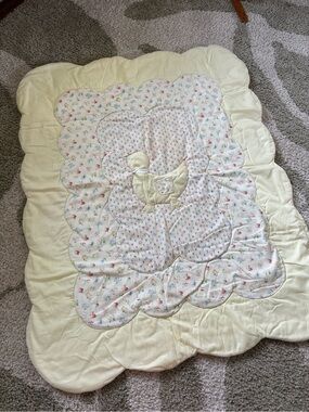 Yellow pastel vintage baby duck Baby Quilt